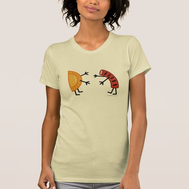 Camiseta Comida polonesa amigável de Pierogi e de Kielbasa (Frente)