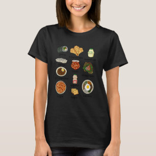 Camiseta Comida popular coreana Kimchi Bibimbap Comida