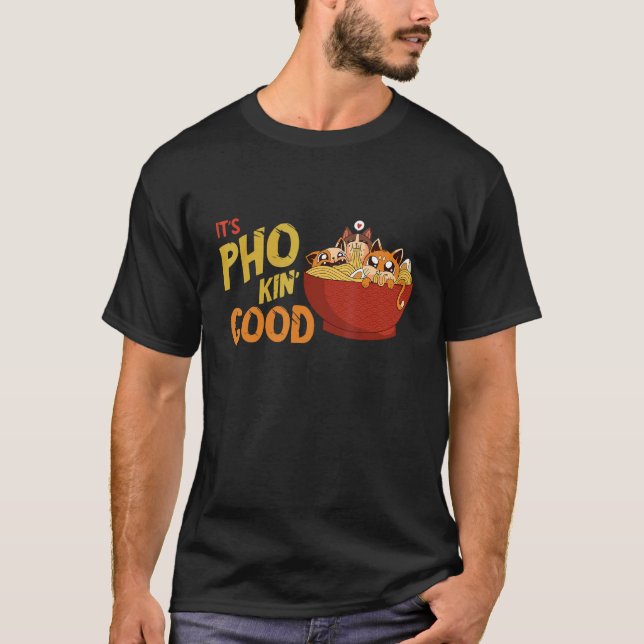 Camiseta Comida Pun Boa Piada Pho Bowl Noodle Animal Asian  (Frente)
