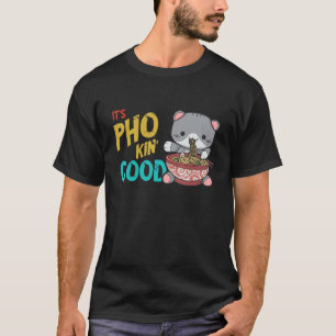 Camiseta Comida Pun Bom Gato Comida Vietnamita Pho Bowl Asi
