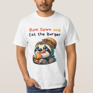 Camiseta Comida Rápida de Cartoon de Burger de Lama Bonita