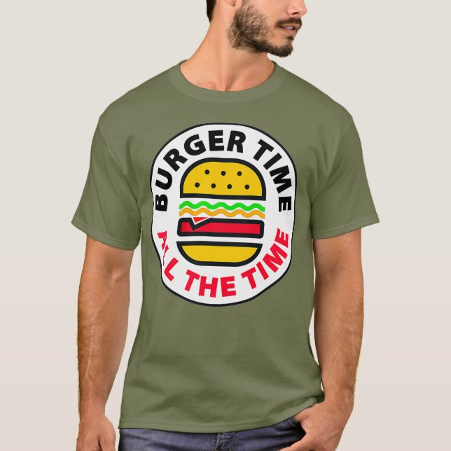 Camiseta COMIDA rápida de piada de comédia ENGRAÇADA BURGER (Frente)