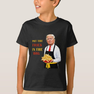 Camiseta Comida Rápida Engraçada Colocou As Fritas No Saco 