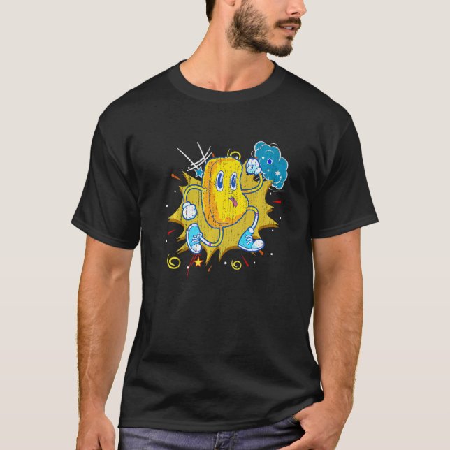Camiseta Comida rápida Foodie Frango Nuggets Correndo (Frente)