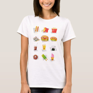Camiseta comida rápida kawaii
