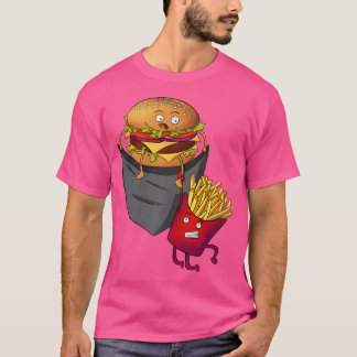 Camiseta Comida Rápida no Bolso Batata Frita Hambúrguer Bat