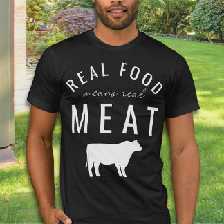 Camiseta Comida Real Significa Carnívoro Unisexo De Carne R