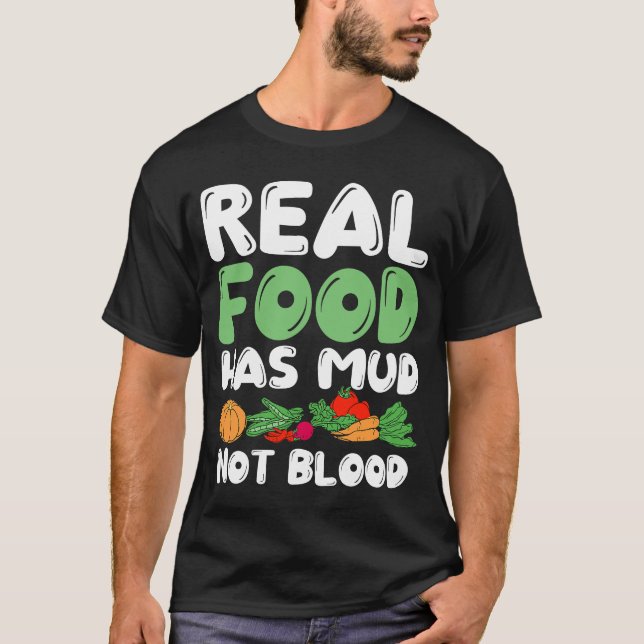 Camiseta Comida Real Tem Mudo Vegetariano Vegans Saudáveis  (Frente)