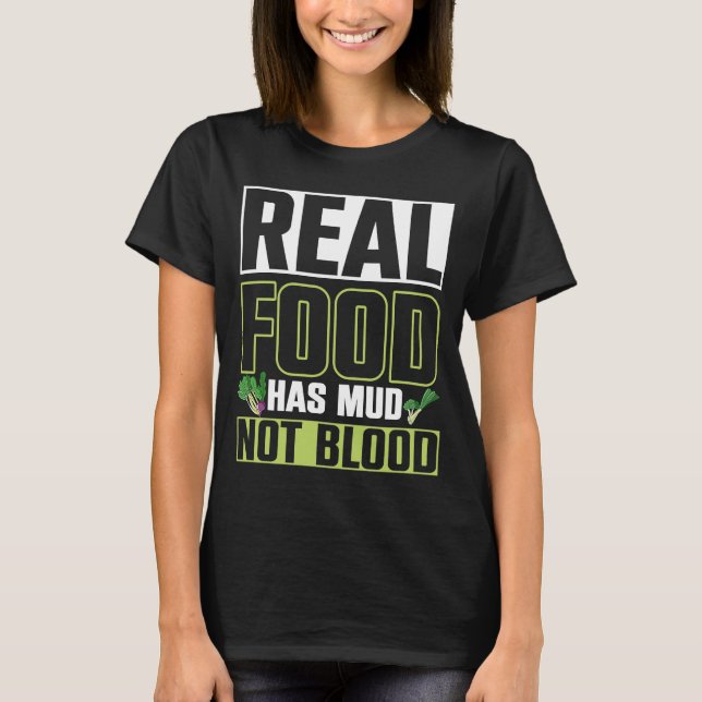 Camiseta Comida Real Tem Mudo Vegetariano Vegans Saudáveis  (Frente)