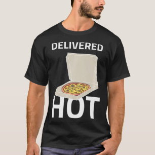 Camiseta Comida Relacionada à Entrega de Pizza Inspirada na