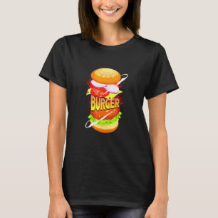 Camiseta Comida Sanduíche de Comida de Lixo Cheeseburger