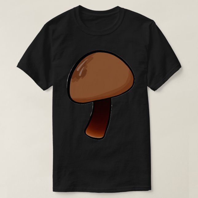 Camiseta Comida Simples E Minimalista De Cogumelo Castanho  (Frente do Design)
