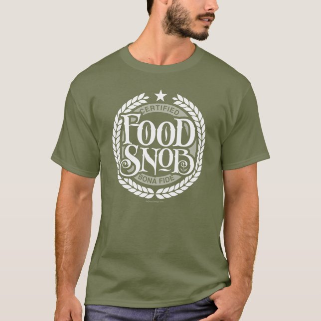 Camiseta Comida Snob - amante engraçado da comida (Frente)