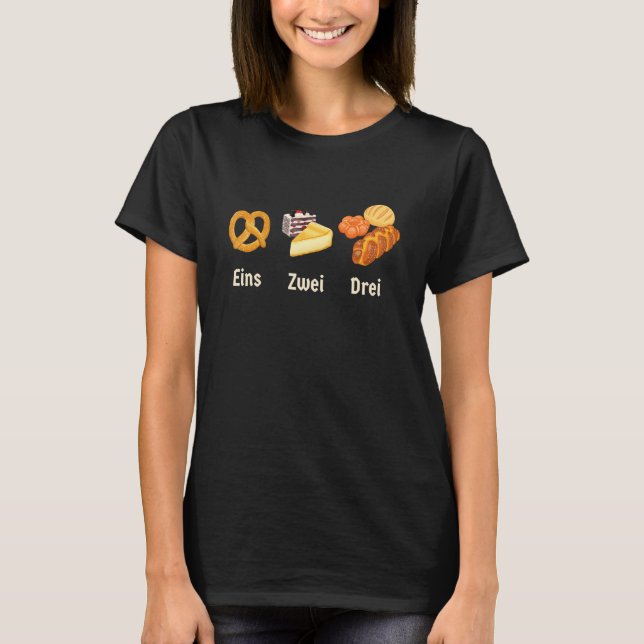 Camiseta Comida Traveler Pretzel Polyglot Learning alemão (Frente)