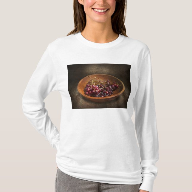 Camiseta Comida - Uvas - Uma tigela de uvas (Frente)