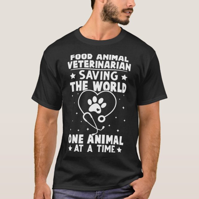 Camiseta Comida Veterinário Animal Salvando O Animal Do Mun (Frente)