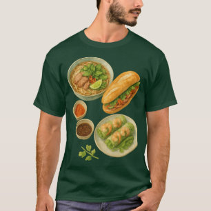 Camiseta Comida vietnamita banh mi e sopa pho