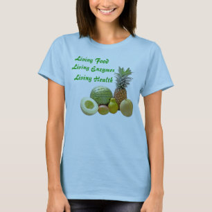 Camiseta Comida viva, enzimas vivas, saúde viva