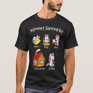 Camiseta Comida Wi-Fi Dormindo em Casa Café Introvertido