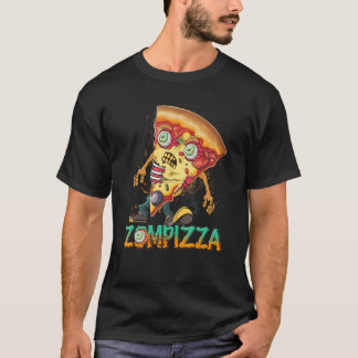 Camiseta Comida Zombie Pizza Zompizza Dia de as Bruxas engr