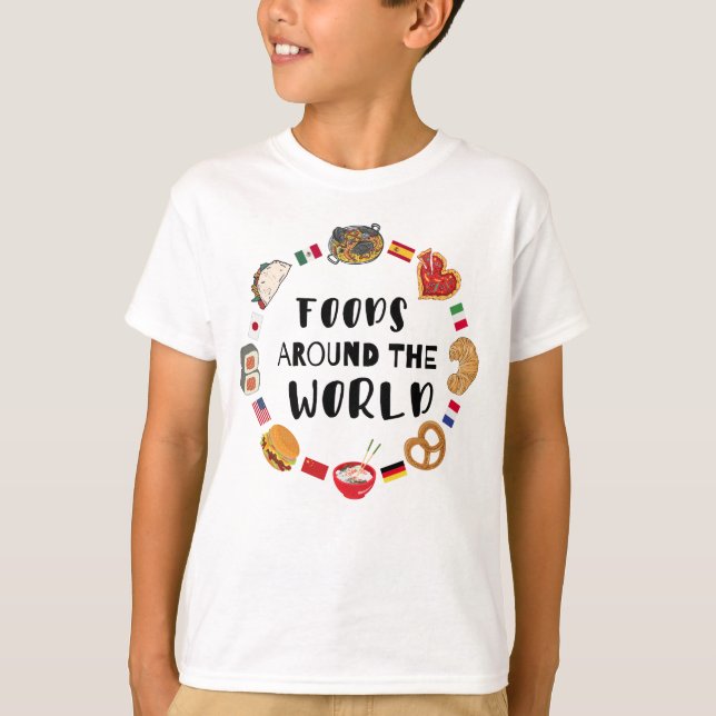 Camiseta Comidas em todo o mundo (Frente)