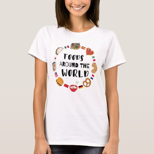 Camiseta Comidas em todo o mundo (Frente)
