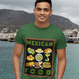 Camiseta Comidas favoritas ao redor do estilo de coleção gl