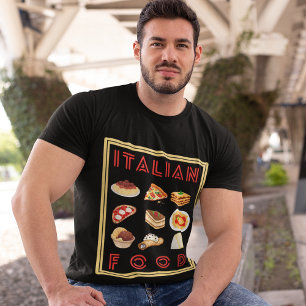 Camiseta Comidas favoritas ao redor do estilo de coleção gl