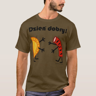 Camiseta Comidas poloneses amigáveis Pierogi e Kielbasa Dzi