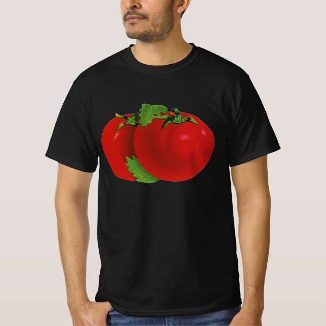Camiseta Comidas, Tomate De Herança De Estopa Orgânica, Ver (Frente)