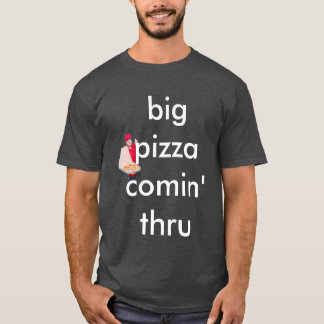 Camiseta comin grande grande da pizza completamente