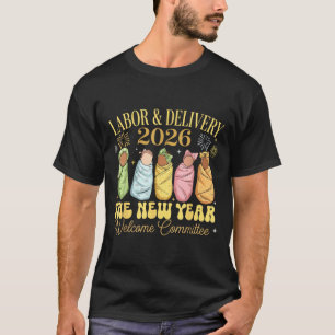 Camiseta Comitê de Boas-Vindas do Ano Novo 2026 da Maternid