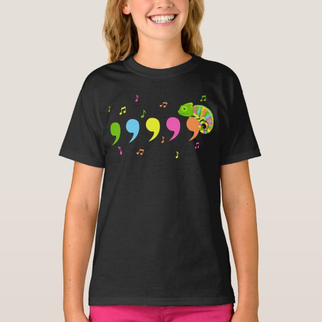 Camiseta Comma Chameleon Lizard Répteis (Frente)