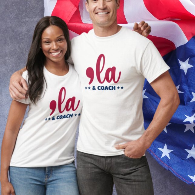 Camiseta Comma la & Coach-Kamala Harris Tim Walz (Criador carregado)