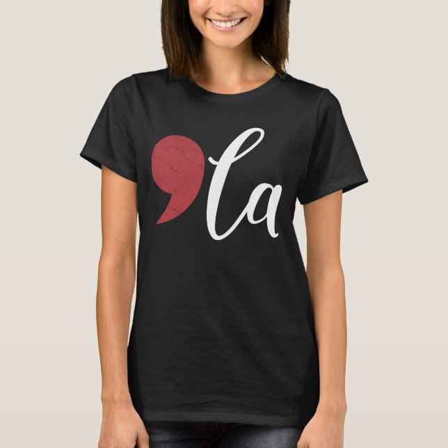 Camiseta "comma-la" Kamala Harris para o Presidente 2020 (Frente)