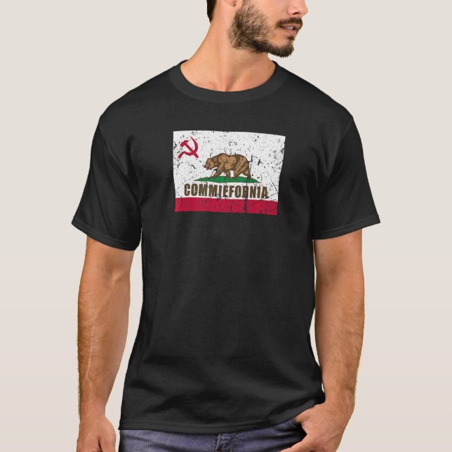 Camiseta Commifornia Anti Marxista Comunista Califórnia Fl (Frente)