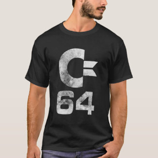 Camiseta Commodore C64 Maiúsculos Maiúsculas Letras Pedras