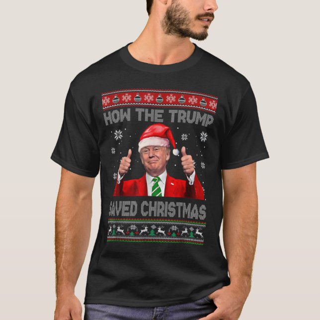 Camiseta Como A Trump Salvou O Natal Engraçada Trump Feia (Frente)
