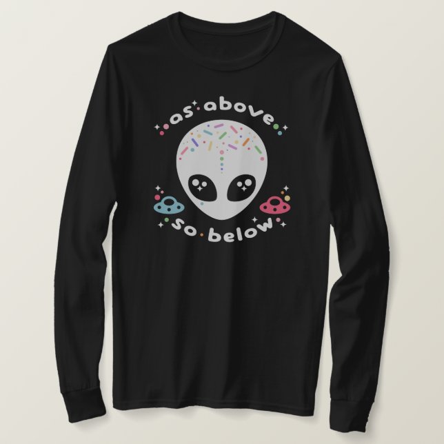 Camiseta Como Acima, Abaixo Da Alienígena (Frente do Design)
