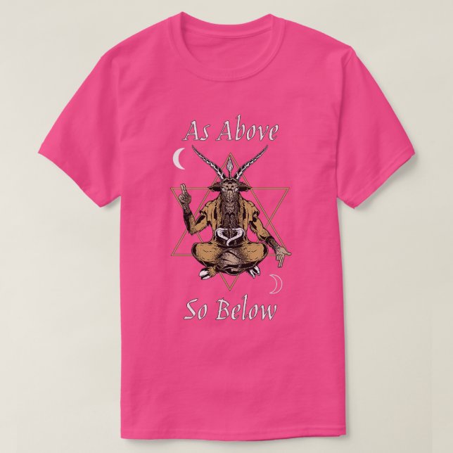 Camiseta Como Acima, Abaixo Do Quarto De Baphomet, A Alca H (Frente do Design)