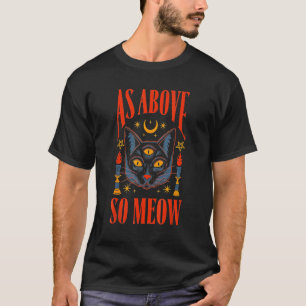 Camiseta Como Acima, Assim Mia Magia Gato Fantasia de Hallo