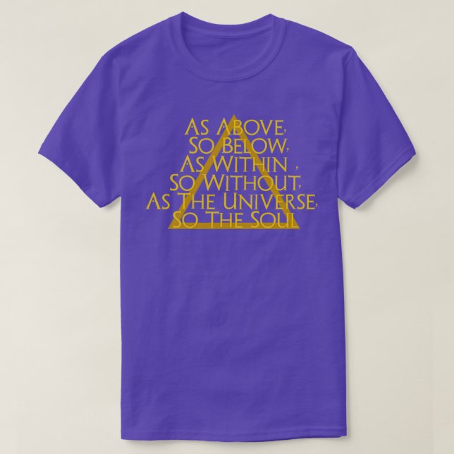 Camiseta Como Acima E Abaixo Da Alquimia Triangular Oculta  (Frente do Design)