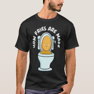 Camiseta Como as Batatas Fritas São Feitas Comida Vegetaria