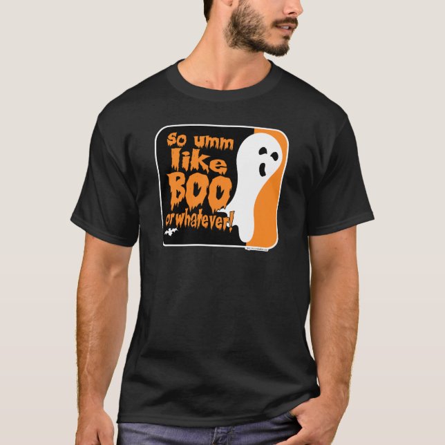 Camiseta Como Boo ou qualquer fantasma Dia de as Bruxas eng (Frente)
