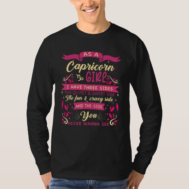 Camiseta Como Capricórnio Rapariga Astrologia Zodiac Sinal  (Frente)