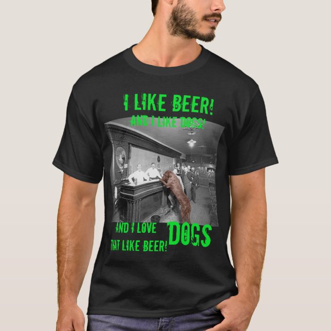 CAMISETA COMO CERVEJA E CÃES SALOON TAVERN 1900 CACHORRO AM (Frente)