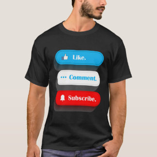 Camiseta Como Comentário Assinar o Blogue de Mídia Social d