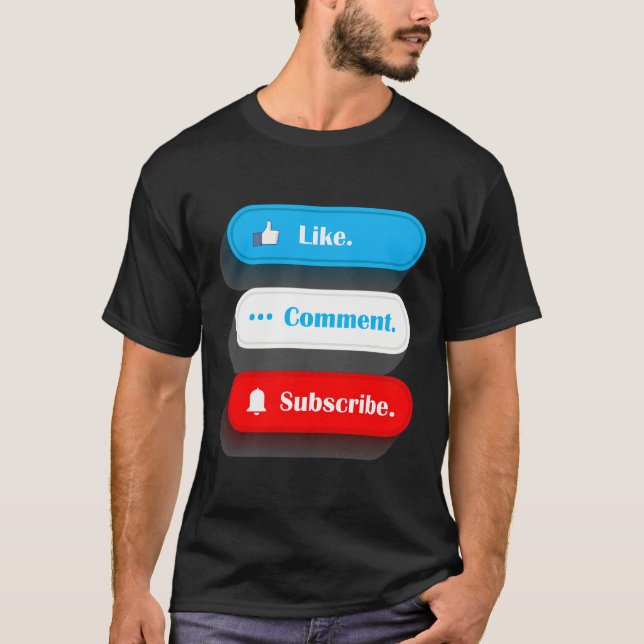 Camiseta Como Comentário Assinar o Blogue de Mídia Social d (Frente)