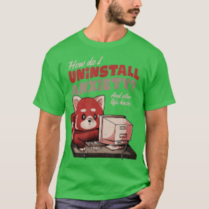 Camiseta Como desinstalo a ansiedade, Cute Engraçado Raccoo