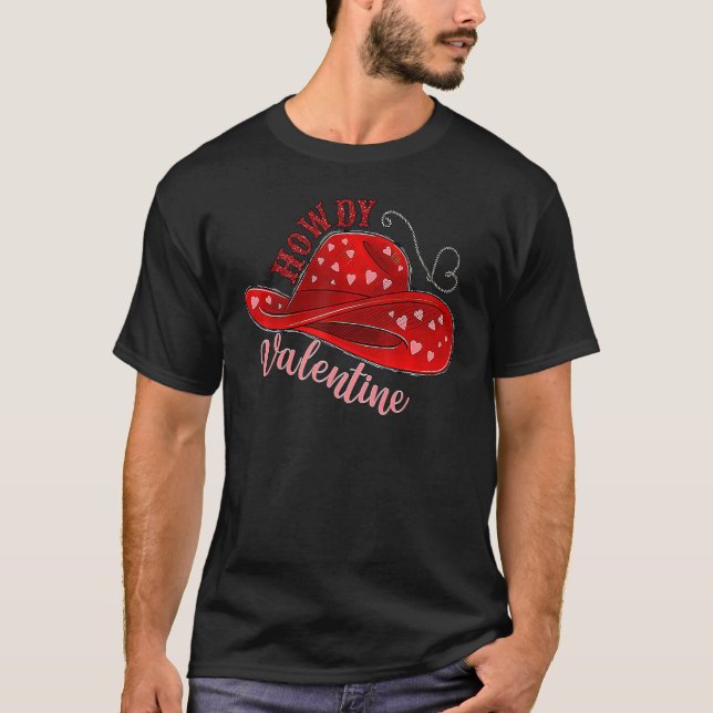 Camiseta Como Dia de os namorados De Chapéu De Vaca Ocident (Frente)